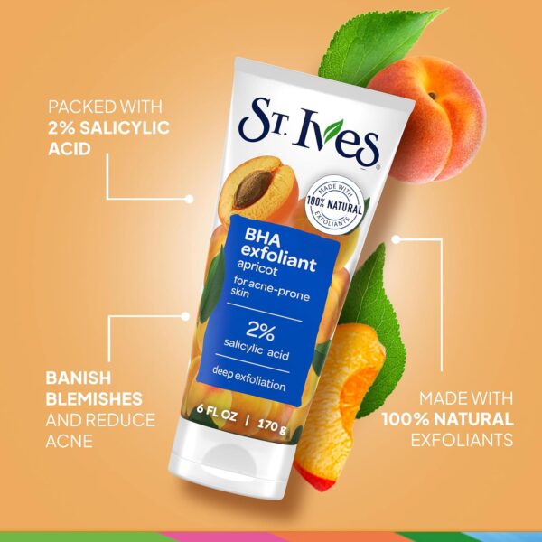 St. Ives Acne Control Face Scrub Deeply Exfoliates and Prevents Acne for Smooth, Glowing Skin Apricot Made with Oil-Free Salicylic Acid Acne Medication, Made with 100% Natural Exfoliants 6 oz - Image 4