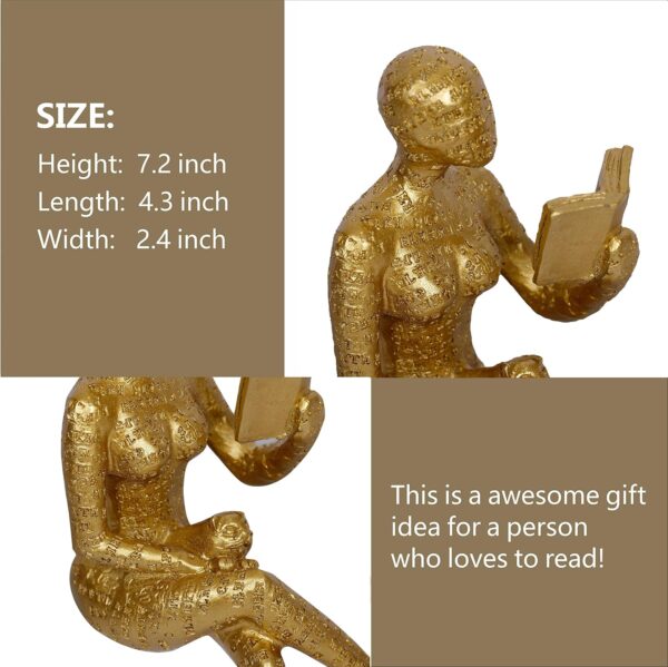 3 Pieces Pulp Reading Women Figurine Thinker Statue Decor Modern Figurines Abstract Aesthetic Sculpture for Home Decoration Living Room Office Bookshelf Shelf Table - Image 5