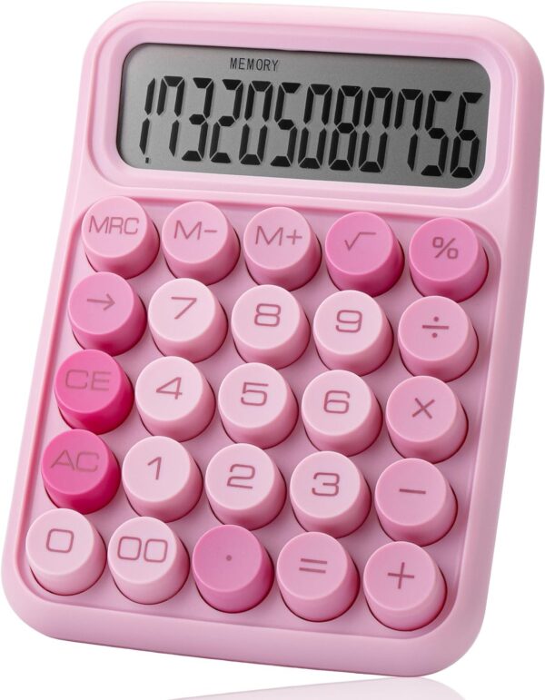 Mr. Pen- Mechanical Switch Calculator, 12 Digits, Large LCD Display, Pink Calculator Big Buttons, Mechanical Calculator, Calculators Desktop Calculator, Cute Calculator, Aesthetic Calculator Pink