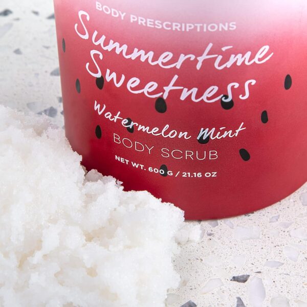 Body Prescriptions "Summertime Sweetness" Body Scrub, Exfoliating Body Wash, for Nourished and Ultra Smooth Skin, Cleanser Infused with Watermelon and Mint - Image 4