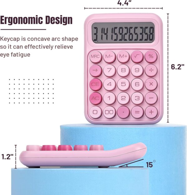 Mr. Pen- Mechanical Switch Calculator, 12 Digits, Large LCD Display, Pink Calculator Big Buttons, Mechanical Calculator, Calculators Desktop Calculator, Cute Calculator, Aesthetic Calculator Pink - Image 2