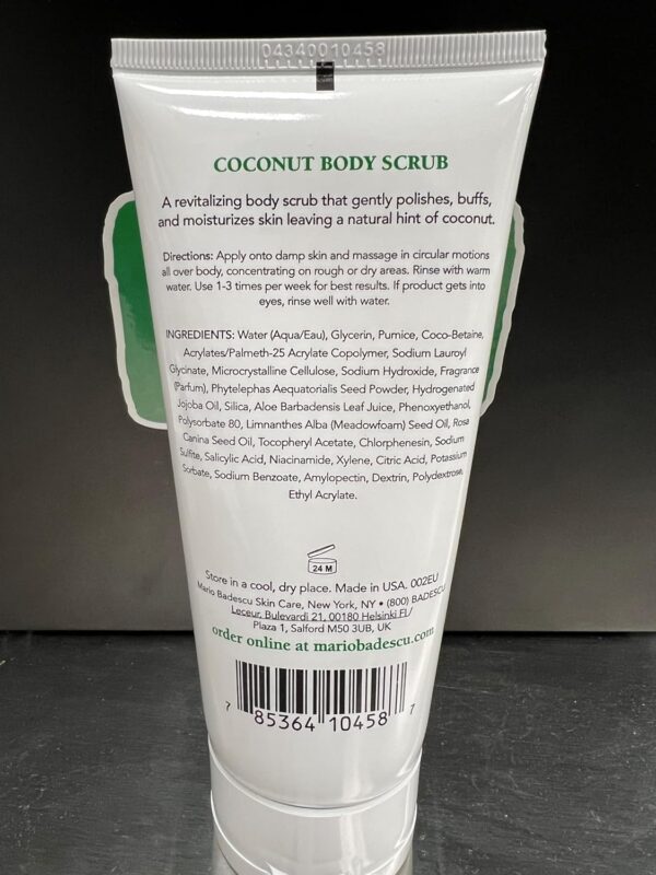 Mario Badescu Coconut Body Scrub for All Skin Types | Body Scrub that Softens and Smoothes |Formulated with Niacinamide & Salicylic Acid| 6 OZ - Image 2