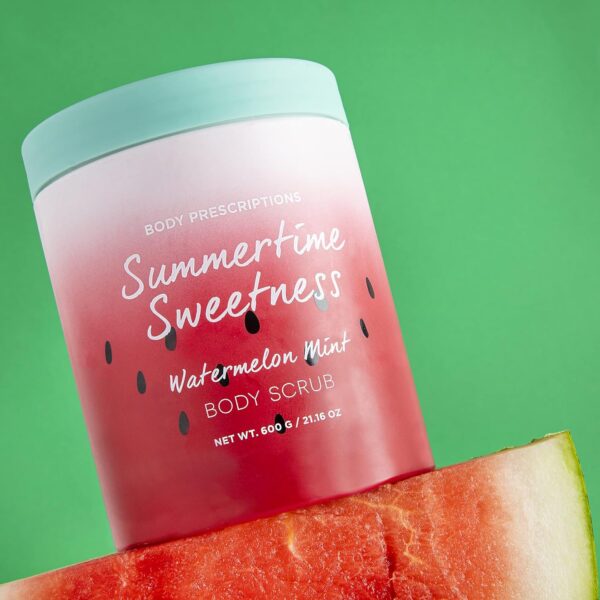 Body Prescriptions "Summertime Sweetness" Body Scrub, Exfoliating Body Wash, for Nourished and Ultra Smooth Skin, Cleanser Infused with Watermelon and Mint - Image 2