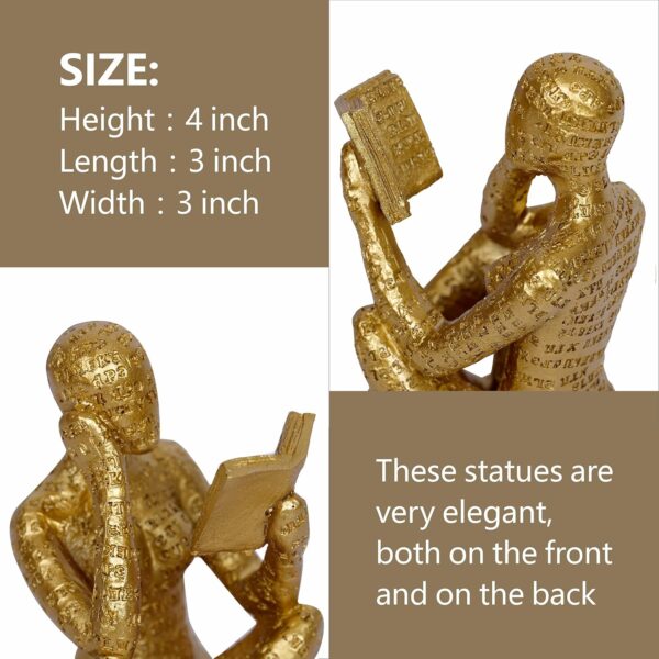 3 Pieces Pulp Reading Women Figurine Thinker Statue Decor Modern Figurines Abstract Aesthetic Sculpture for Home Decoration Living Room Office Bookshelf Shelf Table - Image 6