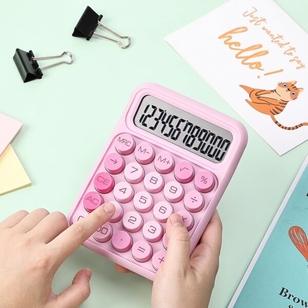 Mr. Pen- Mechanical Switch Calculator, 12 Digits, Large LCD Display, Pink Calculator Big Buttons, Mechanical Calculator, Calculators Desktop Calculator, Cute Calculator, Aesthetic Calculator Pink - Image 7