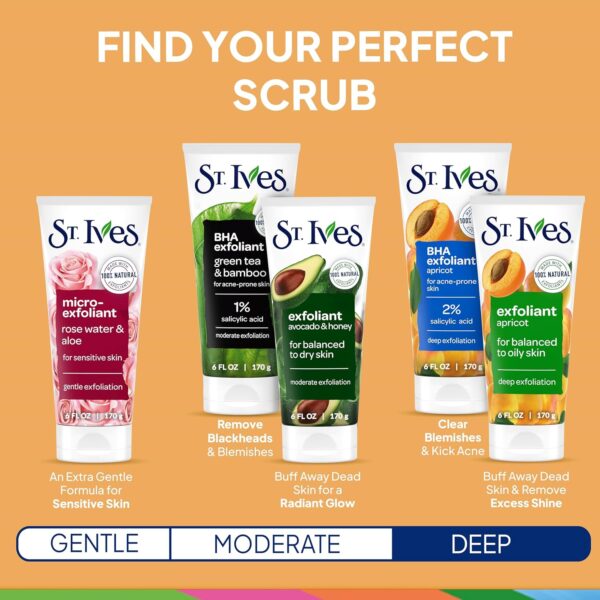 St. Ives Acne Control Face Scrub Deeply Exfoliates and Prevents Acne for Smooth, Glowing Skin Apricot Made with Oil-Free Salicylic Acid Acne Medication, Made with 100% Natural Exfoliants 6 oz - Image 8