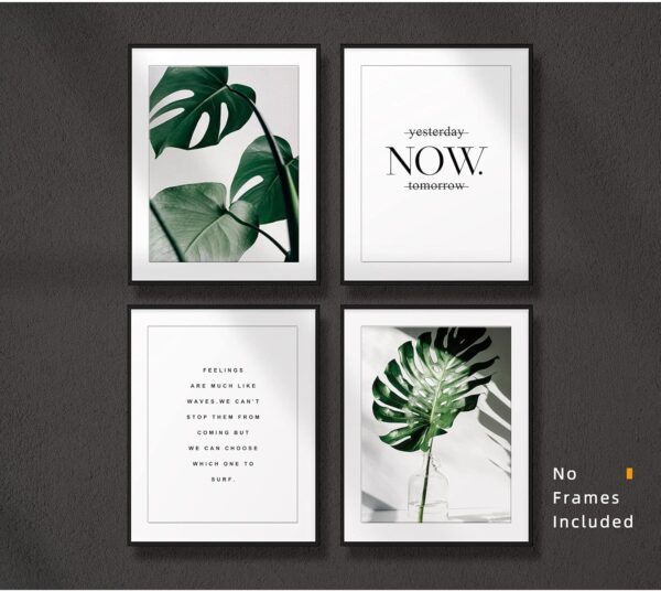 Botanical Prints Poster Wall Decor, Motivational Wall Art Prints Poster, 8x10 Canvas Prints Unframed Set of 4, Plant Posters Aesthetic for Bedroom - Image 4