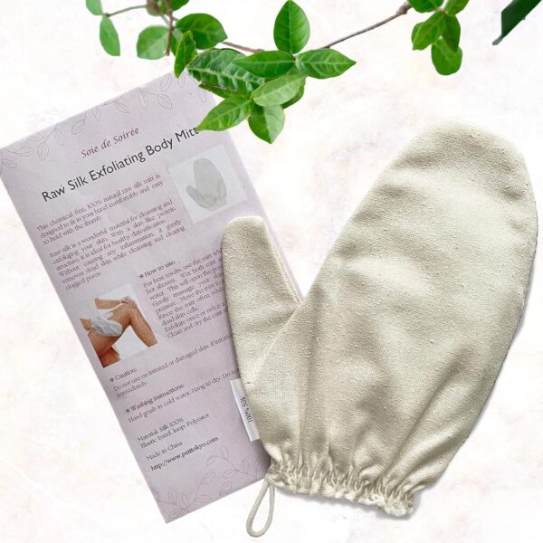 Raw Silk Exfoliating mitt body scrubs treatment, Dead Skin Remover Treatment For Smooth Skin, Deep exfoliating Glove - Image 2